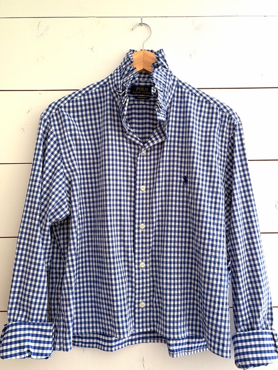 Ralph Lauren Tops - Ralph Lauren Blue and White Gingham Button-Down Shirt